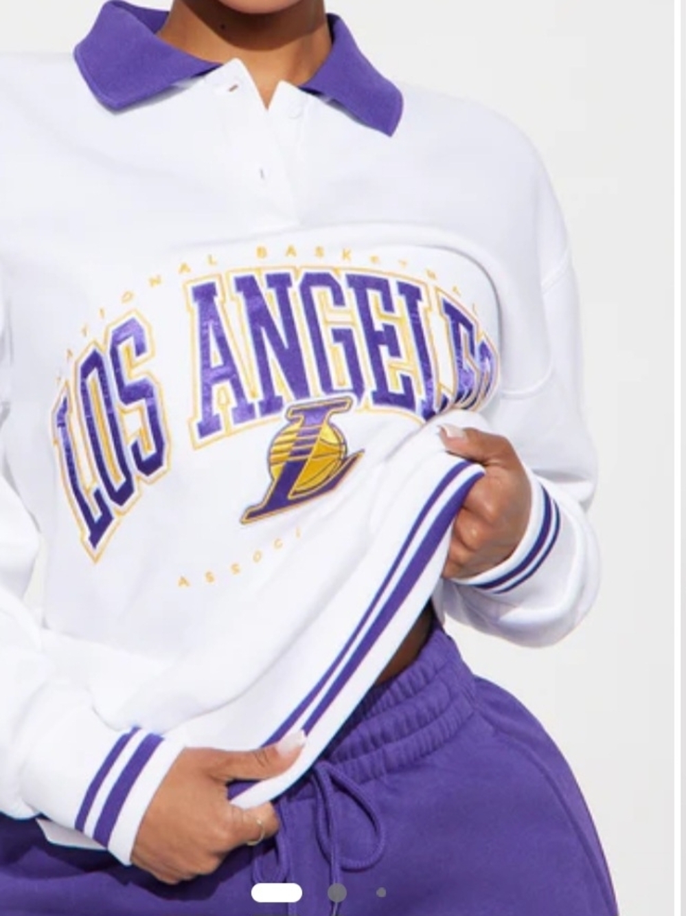 Los Angeles Lakers White & Purple Pullover Sweatshirt